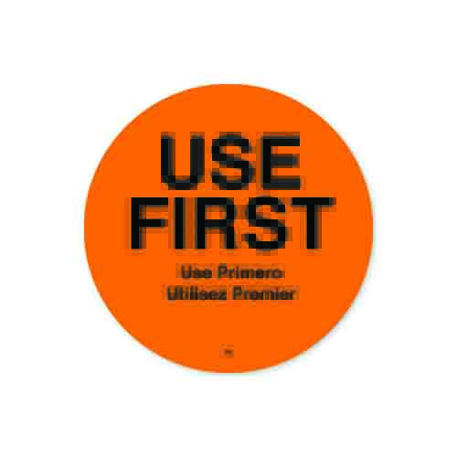 DayMark 2 Use First Orange Label (500 Labels)