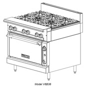 Vulcan V6B36C 6-Burner Heavy Duty Gas Range