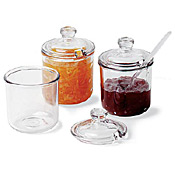 Cambro 8 oz. Clear Condiment Jars with Covers