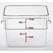 Cambro Camwear 12 qt. Clear CamSquare Containers