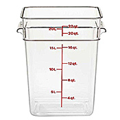 Cambro Camwear 22 qt. Clear CamSquare Containers