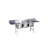 John Boos 3PB24-2D24 3-Compartment Sink