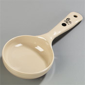 Carlisle Beige Solid 6 oz Polycarbonate Measure Miser w/Short Handle