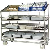 Lakeside Dish Breakdown Cart with 3 Flat, 1 Angled 