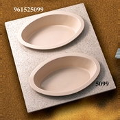 Bon Chef Bonstone Double Tile with 2 Cutouts for 2 Oval Casserole Serving Dishes