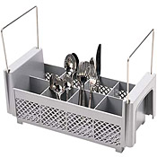 Cambro Half Size 4-3/4"H Flatware Basket with Handles