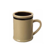 Carlisle Rustic 8 oz, 4-1/4" Stone Mugs w/Stripe