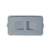 Continental Grey Wall Hugger Recycle Lid w/Handles