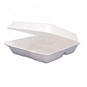 Dart Foam Hinged-Lid Carryout Containers
