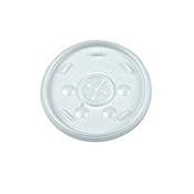 Dart 6 oz Translucent Plastic Straw-Slotted Lids