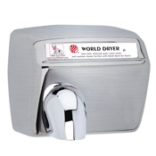 World Dryer Stainless Steel Push Button Hand Dryer - Surface Mounting