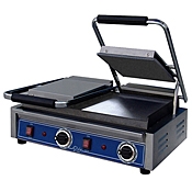 Globe GSGDUE10 Double Panini Grill with Smooth Plates