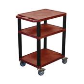 H.Wilson CSWT34BY Burgundy Tuffy Cart with Chrome Casters