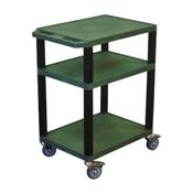 H.Wilson CSWT34HG Hunter Green Tuffy Cart with Chrome Casters