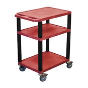 H.Wilson CSWT34R Red Tuffy Cart with Chrome Casters