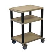 H.Wilson CSWT34TN Tan Tuffy Cart with Chrome Casters