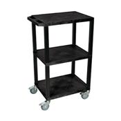 H.Wilson CSWT42 Black Tuffy Cart with Chrome Casters