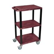 H.Wilson CSWT42BY Burgundy Tuffy Cart with Chrome Casters