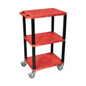 H.Wilson CSWT42R Red Tuffy Cart with Chrome Casters