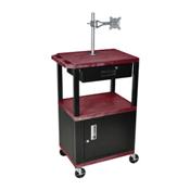 H.Wilson WT42BYCME-WTD Burgundy Multi-Purpose Utility Cart
