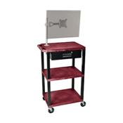 H.Wilson WT42BYME-WTD Burgundy Multi-Purpose Utility Cart