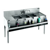 Krowne 18-63C Standard 1800 Series Underbar Three Compartment Sink Unit