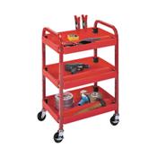 Luxor ATC332 Medium Three Shelf Adjustable Steel and Plastic Utility Cart