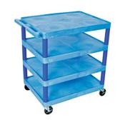 Luxor BC40 4 Shelf Plastic Utility Cart
