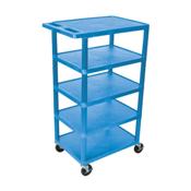 Luxor BC50 5 Shelf Plastic Medium Utility Cart