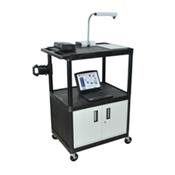 Luxor LE48C-B Three Shelf A/V Cart with Cabinet