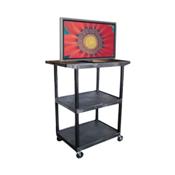 Luxor LE48WT-B 3 Shelf A/V Cart