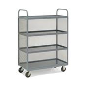 Luxor LSC4T Metal Heavy Utility Cart with 4 Shelves Mesh Side