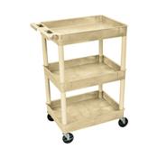 Luxor STC111-P 3 Shelf Plastic Tub Utility Cart