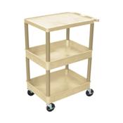 Luxor STC211-P 3 Shelf Plastic Tub Utility Cart