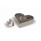 Matfer Bourgeat Plain Dough Cutters Heart Shape Set of 8