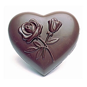 Matfer Bourgeat Chocolate Sheet Hearts Decorated with Flowers