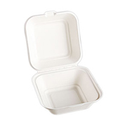Nature Friendly 5" x 5" Biodegradable Hamburger Clamshell Containers
