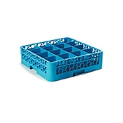 Carlisle 25-Compartment Blue Glass Rack with 4 Blue Extenders