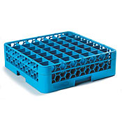 Carlisle 49-Compartment Blue Glass Rack with 3 Blue Extenders