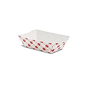 1 lb Size Red Plaid Paper Food Trays