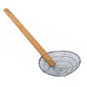 Economy Bowl-Style Bamboo-Handle Galvanized Skimmer