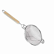 Economy Reinforced Tin Fine Double Mesh 13-3/4" Strainer