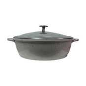 Spring USA 3.5 Quart Bella Titanium Round Gratin Pan with Glass Cover