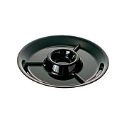 Thunder Group Black Pearl Melamine 16" 3-Section Appetizer Platter