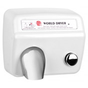 World Dryer Cast Iron Push Button Hand Dryer - Surface Mounting