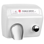 World Dryer Steel Push Button Hand Dryer - Surface Mounted