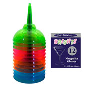 Party Essentials Assorted Neon 2-Pc Margarita Glasses