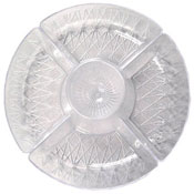 Party Essentials 16" Crystal Clear Diamond Cut Deep Compartment Tray
