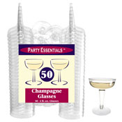 Party Essentials Clear 2-Pc Champagne Glasses, 50 ct.