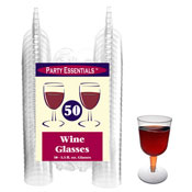 Party Essentials 2-Pc Clear Wine Glasses, 50 ct.